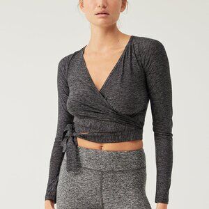 NWOT Outdoor Voices Cloudknit Long Sleeve Wrap Top - Size M - Charcoal Grey